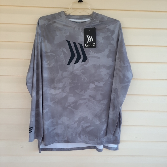 Gills Mens Contender Series Burnt UV Long Sleeve Shirt Glacier Gray Size XXL - Picture 2 of 11